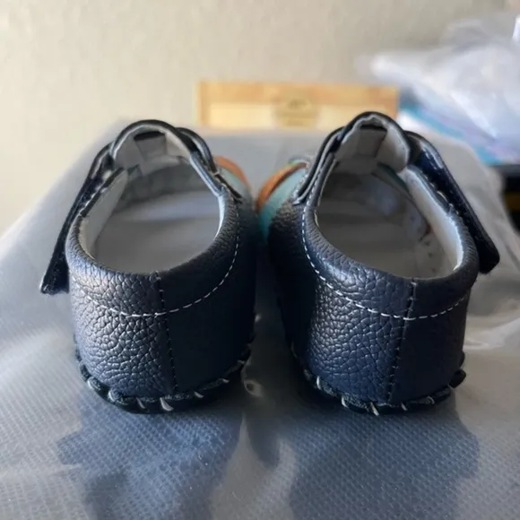 Pediped Navy Blue Colorful Strap Sandals Size 2.5-3 0-6M NWOT