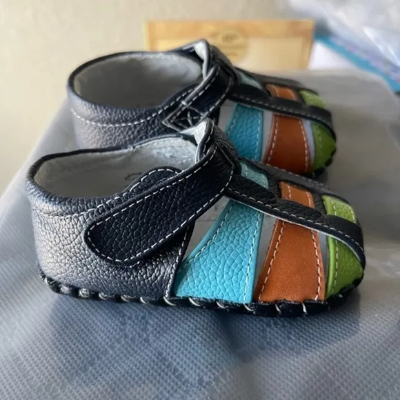 Pediped Navy Blue Colorful Strap Sandals Size 2.5-3 0-6M NWOT