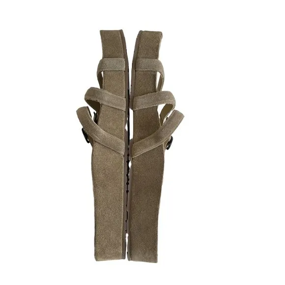 Pedro Garcia Alani Castoro Tan 3 Strap Slide Sandals, Size 37 NWOB