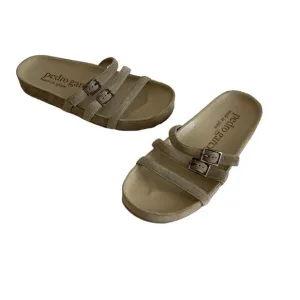 Pedro Garcia Alani Castoro Tan 3 Strap Slide Sandals, Size 37 NWOB