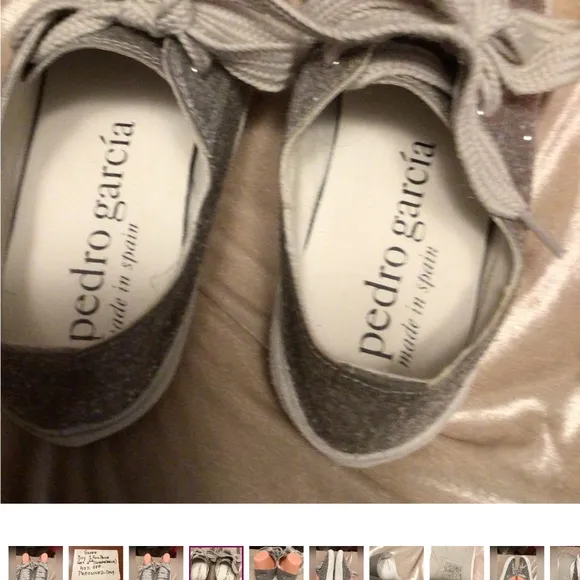 PEDRO GARCIA MADE IN SPAIN SILVER GLITTER SNEAKERS SZ 39