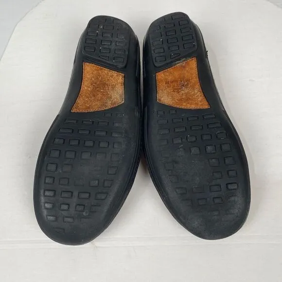 Peter Millar Crown Bit Brown Leather Horse Bit Driving Loafers Men's Size 9 M
