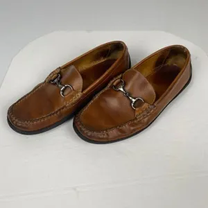 Peter Millar Crown Bit Brown Leather Horse Bit Driving Loafers Men's Size 9 M