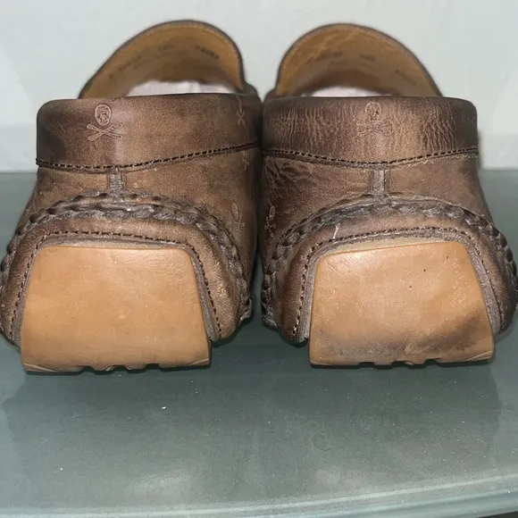 Peter Millar Rare skulls/crossbones leather driving loafers