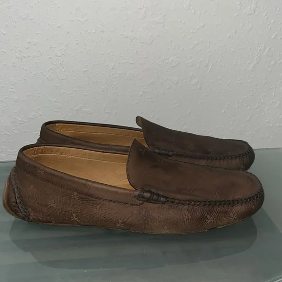 Peter Millar Rare skulls/crossbones leather driving loafers