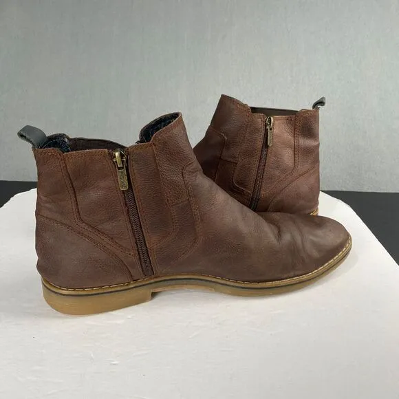 PIKOLINOS Chelsea Leather Boots Men's size 43/9.5-10 Zip Ankle Brown