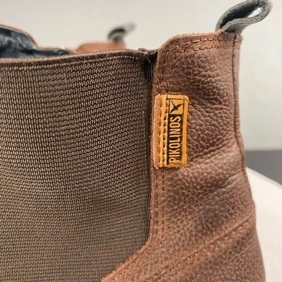 PIKOLINOS Chelsea Leather Boots Men's size 43/9.5-10 Zip Ankle Brown