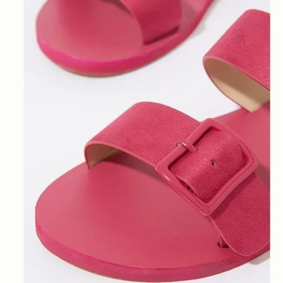 Pink Anthropologie Farylrobin Suede Slip On Slides Sandals, NWT
