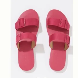Pink Anthropologie Farylrobin Suede Slip On Slides Sandals, NWT