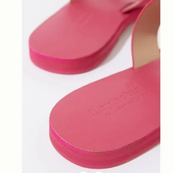 Pink Anthropologie Farylrobin Suede Slip On Slides Sandals, NWT