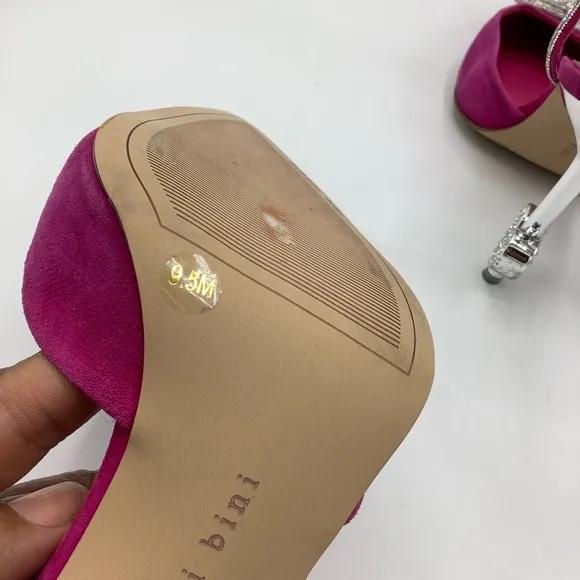 Pink High-Heeled Sandals with Ankle Strap and Peep-Toe