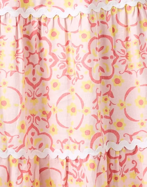 Pink Medallion Print Ric Rac Dress