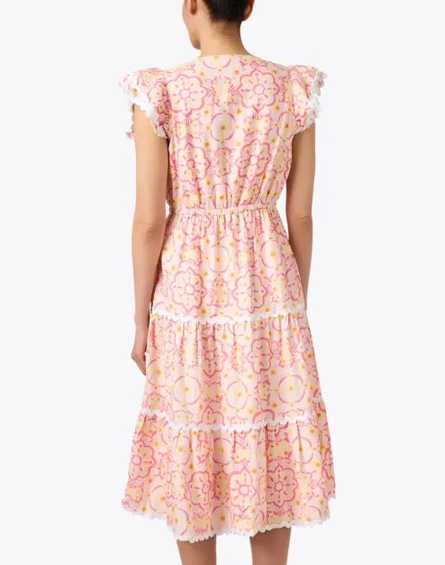 Pink Medallion Print Ric Rac Dress