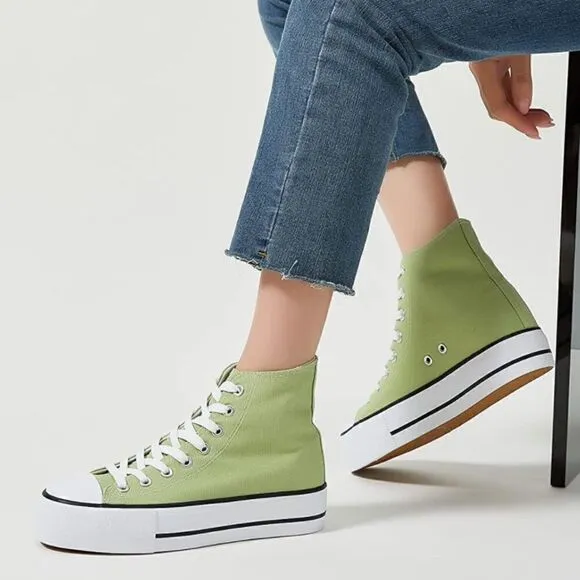 Platform Canvas High Top Sneakers