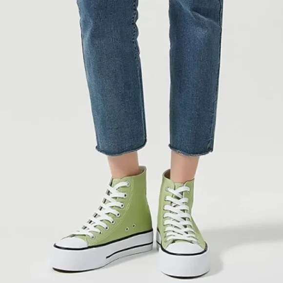 Platform Canvas High Top Sneakers