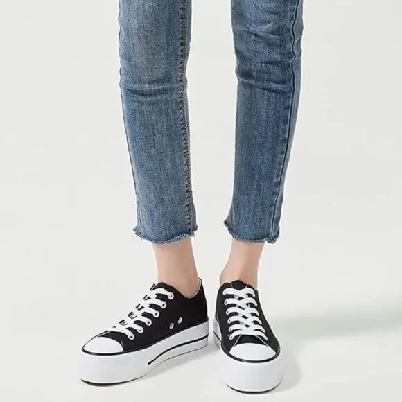 Platform Canvas Low Top Sneakers