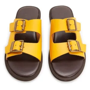 POLISH LEATHER CROSS-STRAP SANDAL 8 BY YOOX Sandals