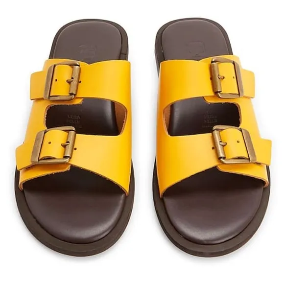 POLISH LEATHER CROSS-STRAP SANDAL 8 BY YOOX Sandals