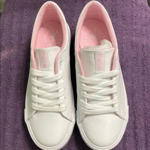 Polo by Ralph Lauren White and Pink Sneakers “Big Girl”