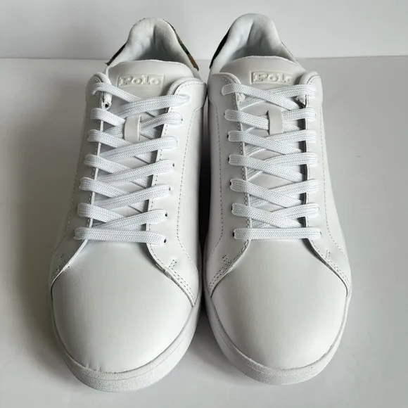 Polo Ralph Lauren Heritage Court II Low Top White Camo Sneakers Men's Size 10