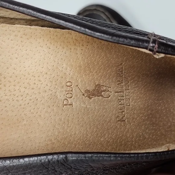 Polo Ralph Lauren Telly II Brown Leather Driving Loafers Men's Size 10.5D