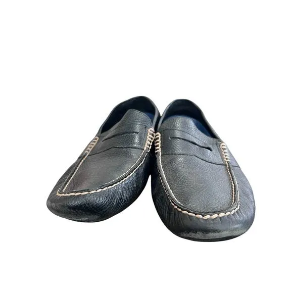 Polo Ralph Lauren Telly II Men's Black Leather Driving Loafers Size 10.5 M