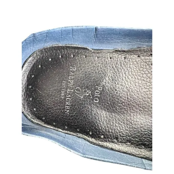Polo Ralph Lauren Telly II Men's Black Leather Driving Loafers Size 10.5 M
