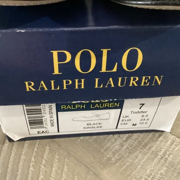 POLO RALPH LAUREN Toddler Girls Kinslee Leather Flats, size 7
