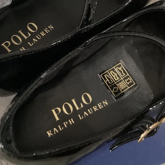 POLO RALPH LAUREN Toddler Girls Kinslee Leather Flats, size 7