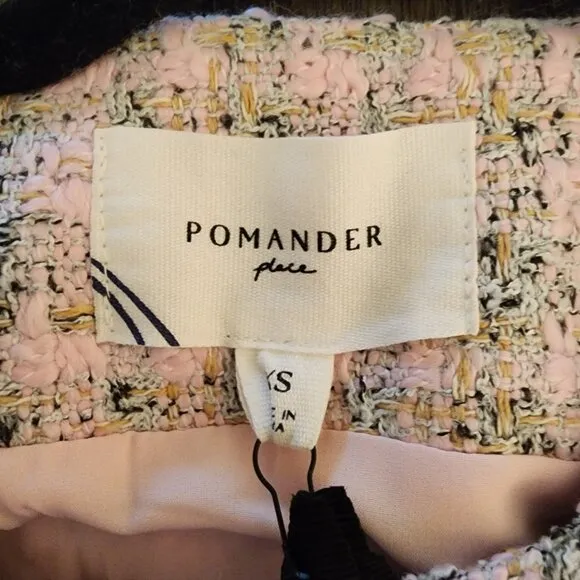 Pomander Place Tweed Bianca Dress NWT Pink XS