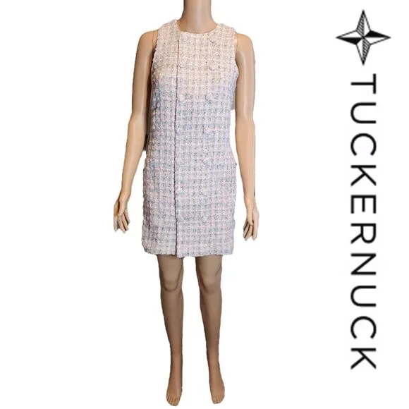 Pomander Place Tweed Bianca Dress NWT Pink XS