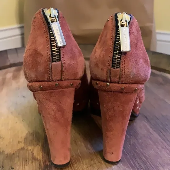 Pons Quintana | Heeled Suede Brass Rivet Stud Slip On Bootie Made in Spain 37 7