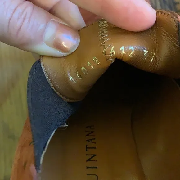 Pons Quintana | Heeled Suede Brass Rivet Stud Slip On Bootie Made in Spain 37 7
