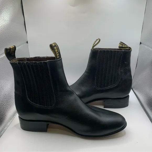 POTRO SALVAJE Mexican Charro Black Leather Boots Men's Size 8.5 USA 27 Chelsea