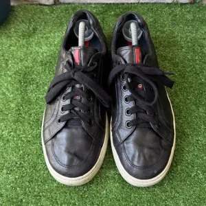Prada 4E 2603 Low Top Black Leather Mens Sneakers