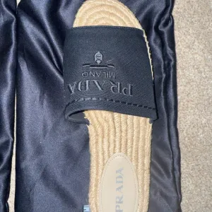 Prada Black and Tan Sandals