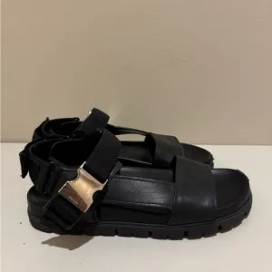 PRADA buckle detailed leather sandals