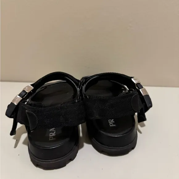 PRADA buckle detailed leather sandals