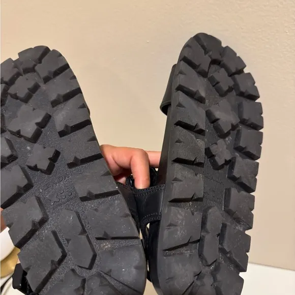 PRADA buckle detailed leather sandals