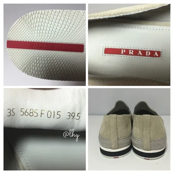PRADA ESPADRILLE SLIP ON FLATS  39.5