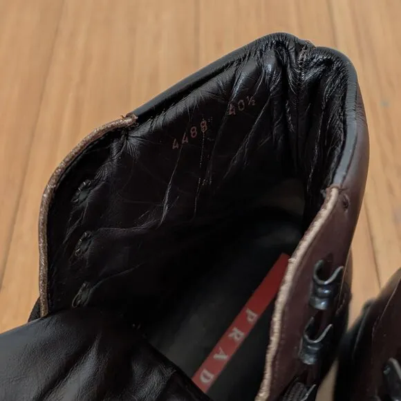 Prada Leather Combat Boots