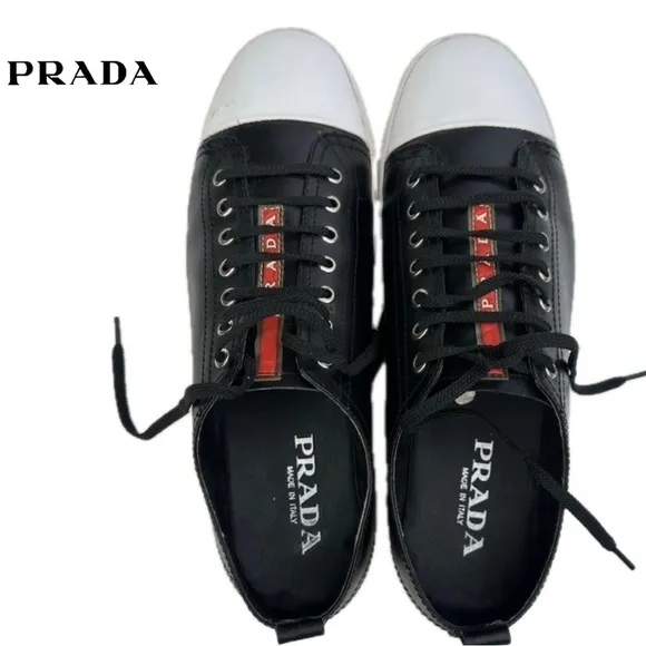 PRADA Low Top Leather Sneakers 90991 46/US 12