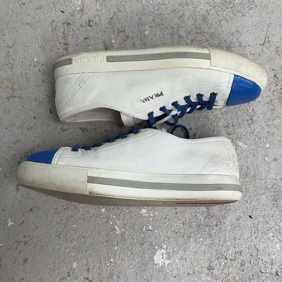 Prada low top leather sneakers