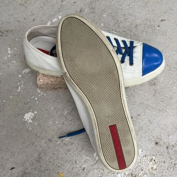Prada low top leather sneakers