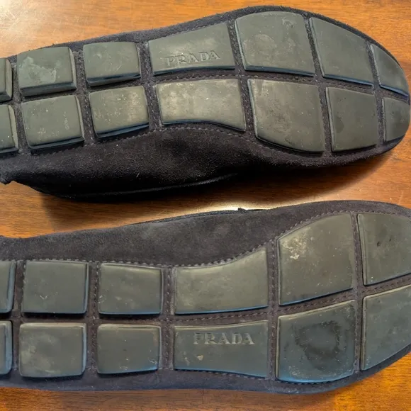 PRADA Navy Blue Suede Silver Bit Driving Shoes Loafers Mens UK 5 US 6 EU 39