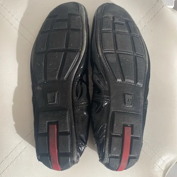 PRADA PATENT LEATHER FLATS