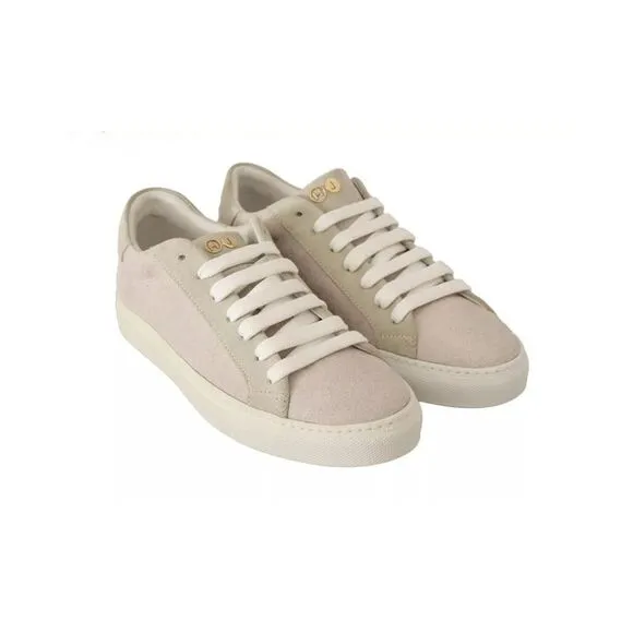 Pre Loved HIDE &amp; JACK Suede Low Top Sneakers Women Off White