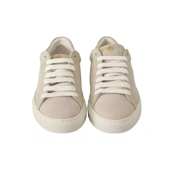 Pre Loved HIDE &amp; JACK Suede Low Top Sneakers Women Off White