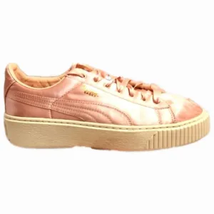 Puma Basket Pink Platform Satin Low Lace-up sneaker (w size 7.5)