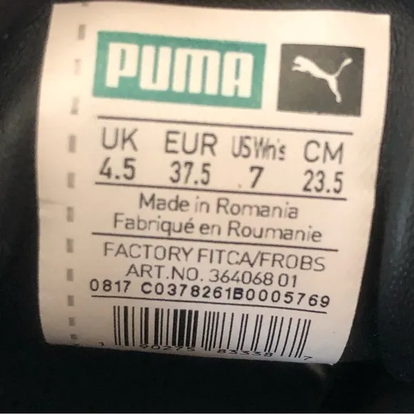 Puma Basket Platform Strap Velvet Rope Platform Sneakers Black Size 7